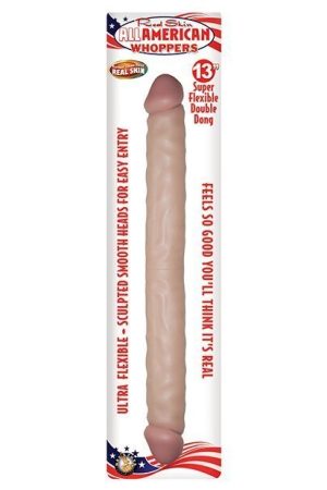 Real Skin All American Whoppers 13" Double Dong - Flesh