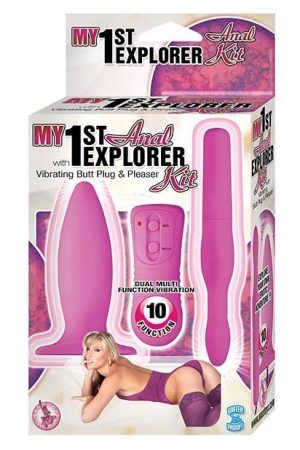 My 1st Anal Explorer Kit Vibrating Butt Plug and Please - Pink