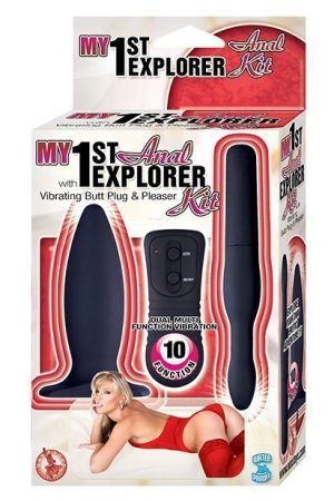 My 1st Anal Explorer Kit Vibrating Butt Plug and Please - Black