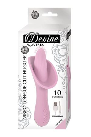 Devine Vibes Vibro Tongue Clit Hugger - Pink