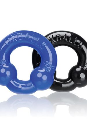 Oxballs Ultraballs Cock Rings - Black/Police Blue Pack of 2