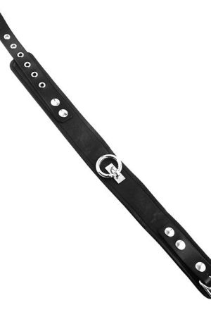Rouge Plain Leather Collar - Black