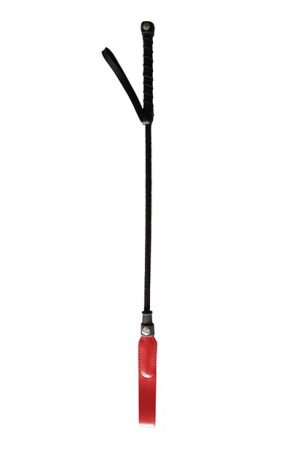 Rouge Short Riding Crop Slim Tip - Red