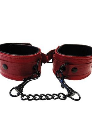 Rouge Leather Wrist Cuffs - Burgundy