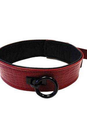 Rouge Plain Leather Collar - Burgundy