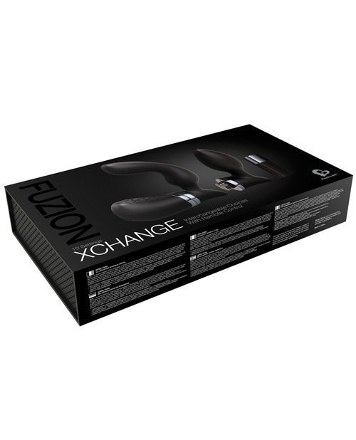 Fuzion Xchange Remote Control USB Rechargeable Prostate Massager Set - 10 Speed Black