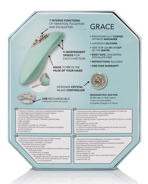 Jopen Pave Curved Intimate Massager w/Crystal - Grace - Image 2