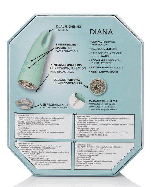 Jopen Pave Compact Dual Teaser Massager w/Crystal - Diana - Image 2