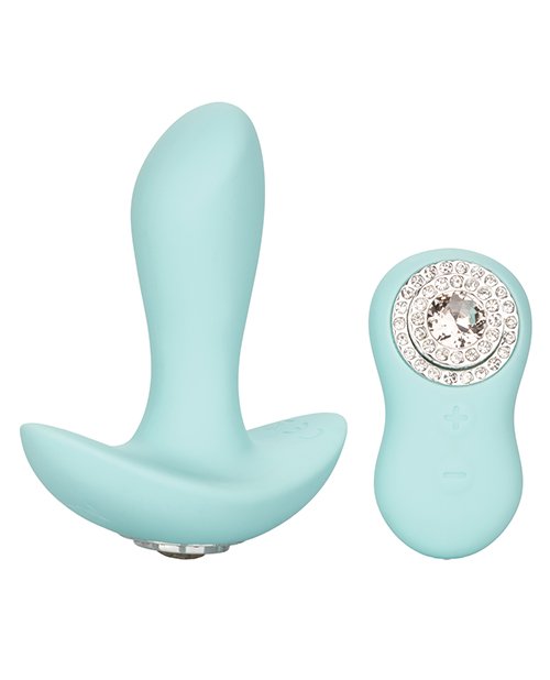 Jopen Pave Audrey Tapered Anal Stimulator w/Remote Control - Teal - Image 3
