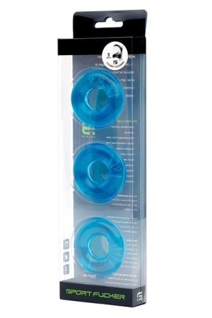 Sport Fucker Chubby Cockring Pack of 3 - Ice Blue