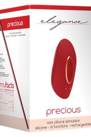Shots Elegance Precious Mini Rechargeable Clitoral Stimulator - 10 Function Red
