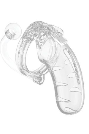 Shots Man Cage 4.5" Cock Cage w/Plug 11 - Clear