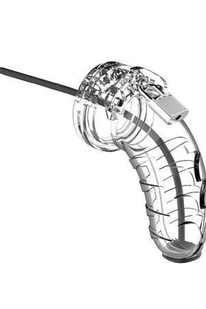 Shots Man Cage 4.5" w/Silicone Urethral Sounding - Clear