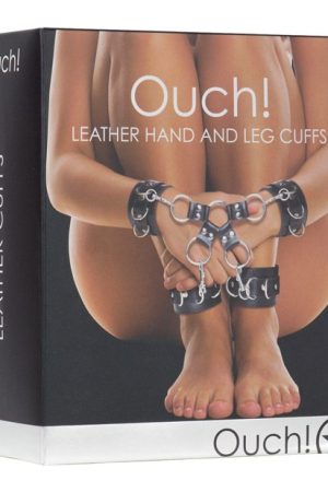 Shots Ouch Leather Hand & Leg Cuffs - Black
