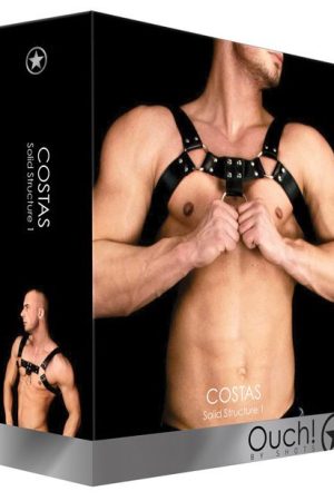 Shots Ouch Costas Solid Structure 1 Body Harness - Black