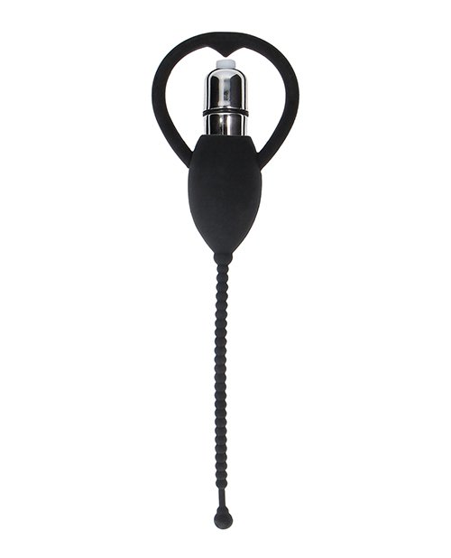 Shots Ouch Urethral Sounding Vibrating Bullet Plug - Black - Image 3