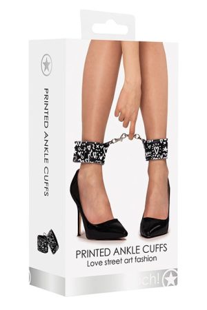 Shots Ouch Love Street Art Fashion Printed Ankle Cuffs - Black