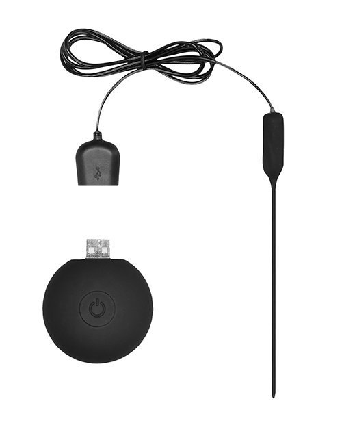 Shots Ouch Urethral Sounding Silicone Rechargeable & Remote Controlled Vibrating Plug - Black - Image 3