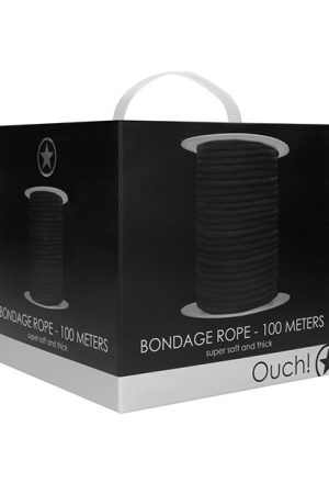 Shots Ouch Bondage Rope - 100 meters - Black