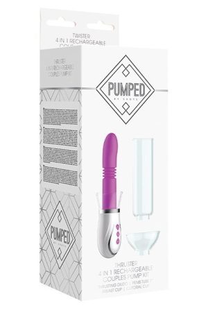 Shots Pumped Thruster 4 in 1 Rechargeable Couples Pump Kit - Purple