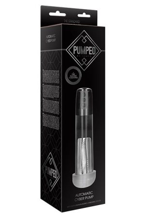 Shots Pumped Automatic Cyber Pump Masturbation Sleeve w/Free Silicone Cock Ring - Clear