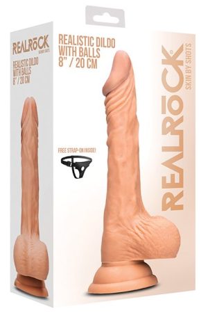 Shots RealRock 8" Realistic Dildo w/Balls - Flesh