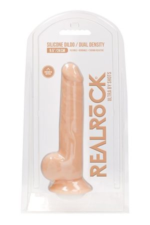 Shots RealRock 9.5" Silicone Dual Density w/Balls - Flesh
