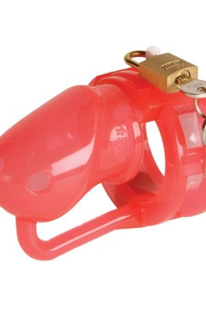 Malesation Silicone Penis Cage Small - Red/Clear