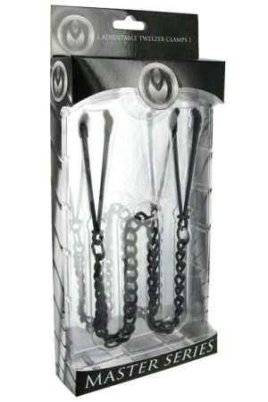 Master Series Reign Noir Tweezer Style Nipple Vice - Black
