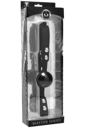 Master Series Premium Hush Silicone Comfort Forming Lock Ball Gag - Black