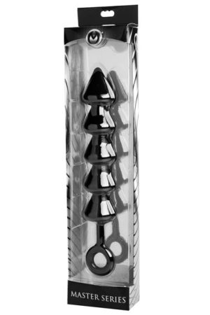 Master Series Spades Anal Beads XL - Black