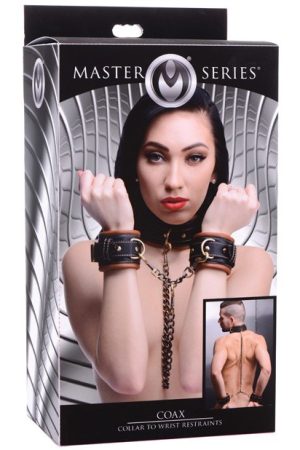 Master Series Coax Collar to Wrist Restraints - Black