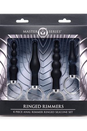 Master Series 4 Piece Anal Rimmer Ringed Silicone Kit - Black