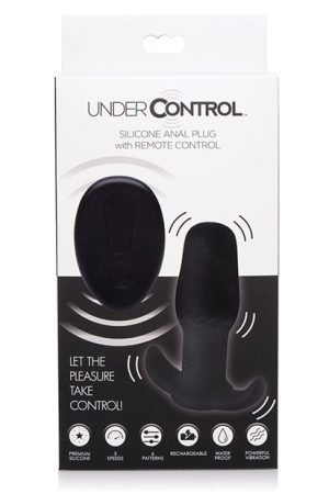 Under Control Silicone Anal Plug w/Remote - Black