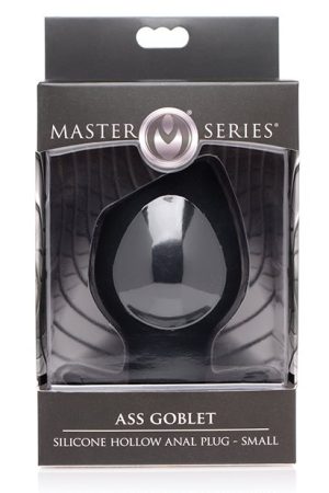 Master Series Ass Goblet Silicone Hollow Anal Plug Small - Black