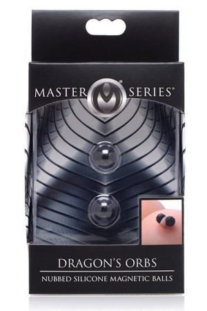 Master Series Dragon's Orbs Nubbed Silicone Magnetic Balls - Black