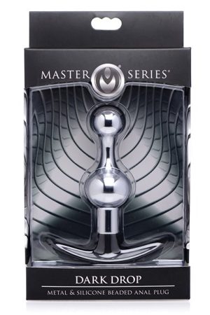 Master Series Dark Drop Metal & Silicone Beaded Anal Plug