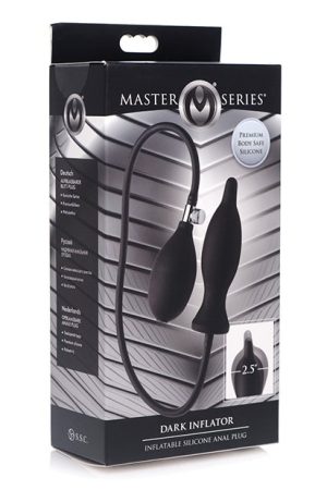Master Series Dark Inflator Inflatable Silicone Anal Plug - Black