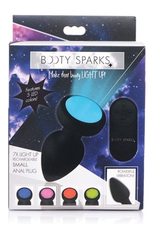 Booty Sparks Silicone Vibrating LED Plug - Small