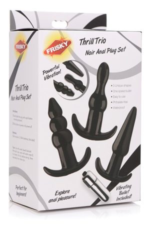 Frisky Thrill Trio Noir Anal Plug Set - Black