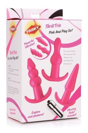 Frisky Thrill Trio Noir Anal Plug Set - Pink