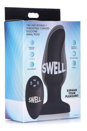 Swell 10X Inflatable & Vibrating Curved Silicone Anal Plug