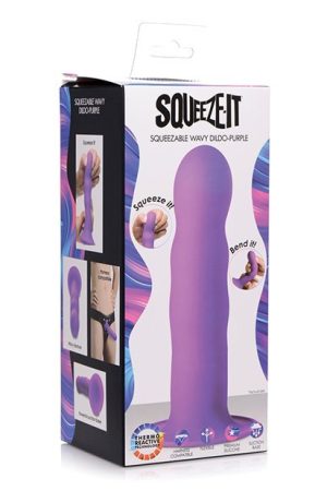 Squeeze-It Squeezable Wavy Dildo - Purple