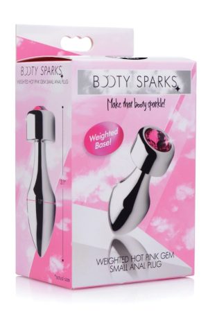 Booty Sparks Weighted Pink Gem Anal Plug - Small