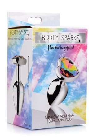 Booty Sparks Rainbow Prism Heart Anal Plug - Small