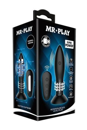 Mr. Play Rotating Bead Butt Plug - Black