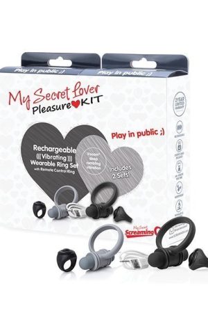 Screaming O 2020 My Secret Lover Valentine Kit Ring/Ring Unit of 2 - Grey/Black