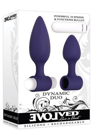 Evolved Dynamic Duo Anal Rechargeable - Purple/White