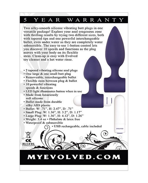 Evolved Dynamic Duo Anal Rechargeable - Purple/White - Image 2