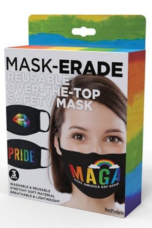 Hott Products Mask-erade Masks - Pride/Gay Again/ Rainbow Kiss Pack of 3